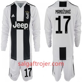 Juventus Fodboldtrøjer Mario Mandzukic 17 Børn Hjemmebanesæt 2018/19 Langærmet